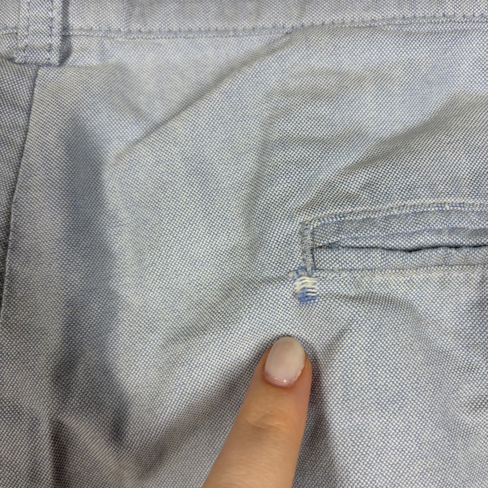 Polo Ralph Lauren Shorts Mens 33 Blue Oxford Cotton Pleated Chino Preppy - Picture 10 of 10